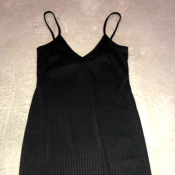 Black rib knit bodycon dress - Picture 4 of 7